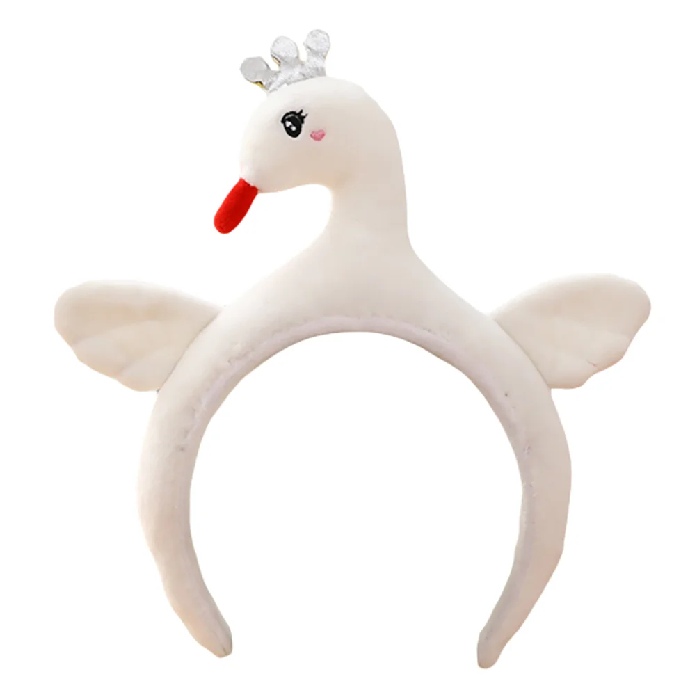 

Swan Headband Plush Headwear Hairband Party Decor Photo Props Supplies Hats Cartoon Animal Accessories