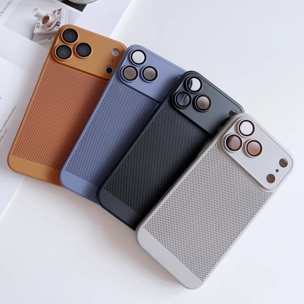 Sleek Airflow Cooling Phone Case - Breathable Hard Back Solid Color Cover