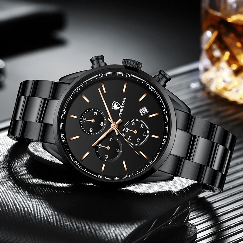 New CHEETAH Watches for Men Top Brand Luxury Fashion Business Quartz Men’s Wristwatch Stainless Steel Waterproof Sports Clock 6