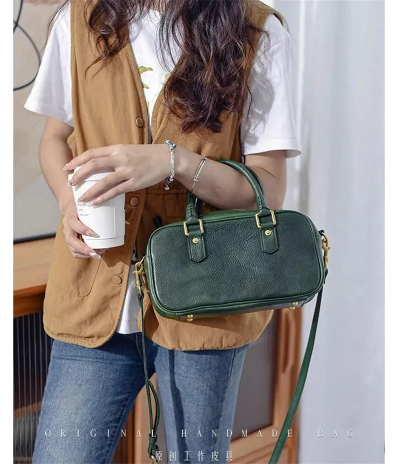 Pndme hochwertige erste Schicht Rindsleder Damen handtasche einfache Mode Luxus weiche echte Rindsleder weibliche Schulter Umhängetasche – Detail 19