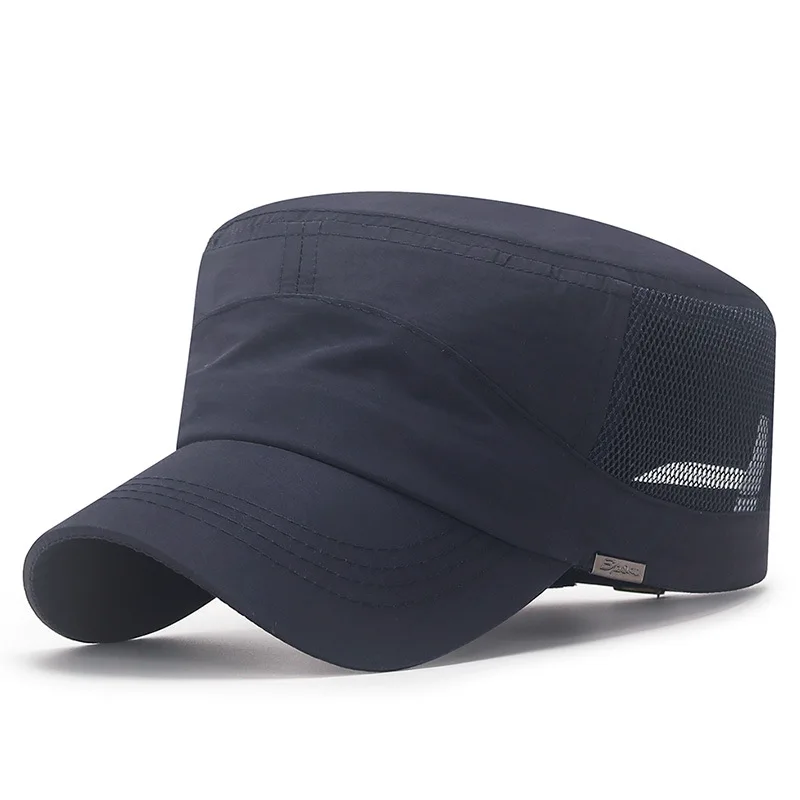 Summer Hats For Men Military Cap Outdoor Quick drying Mesh Breathable Sunscreen Flat Top Sunshade Sport Cap Gorros Casquette flat cap