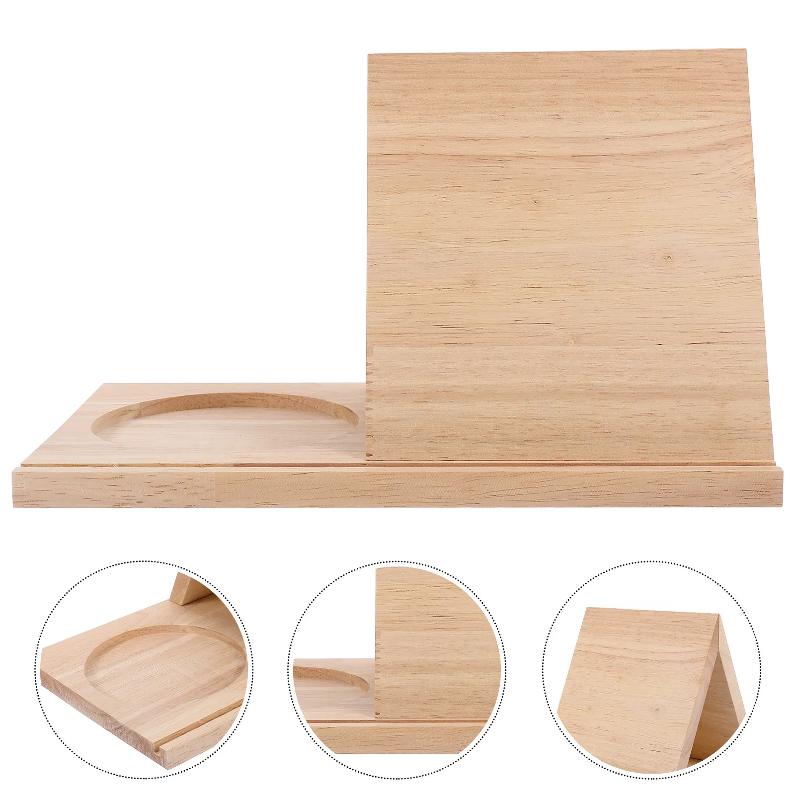 나무 삼각형 책꽂이 휴대용 데스크탑 책꽂이 책꽂이 페이지 레스트 컵 홀더 홈 ..