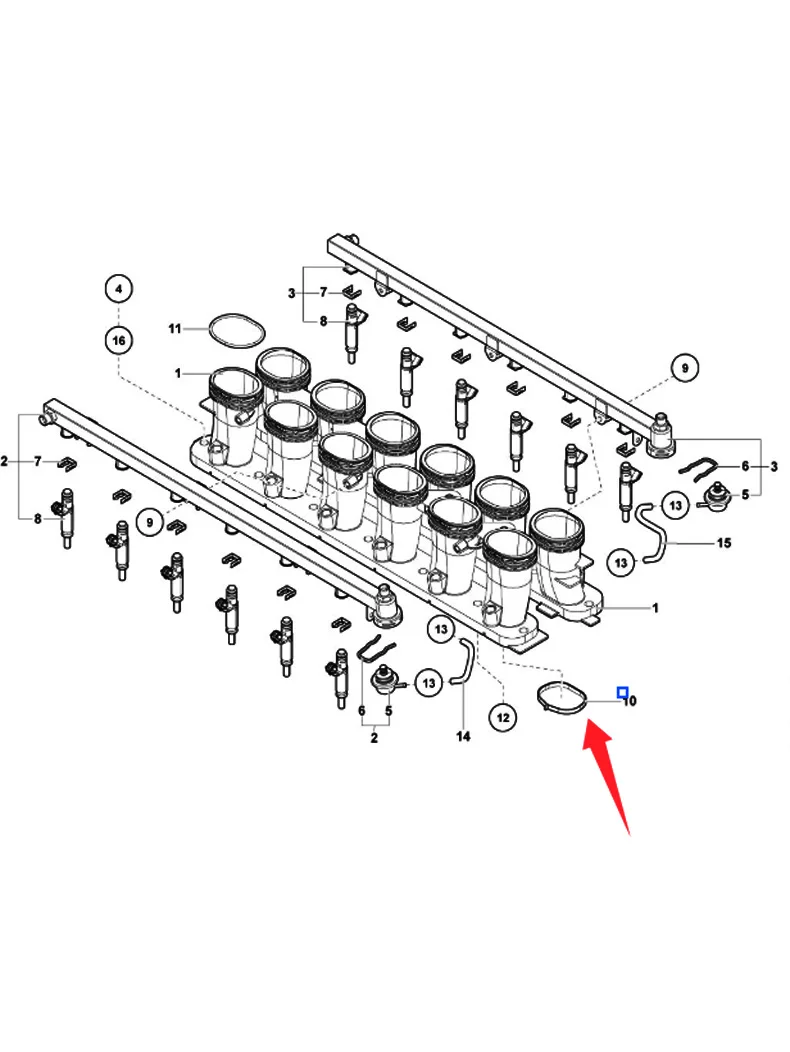 1 PCS High Quality Intake Manifold Gasket-Lower For Lamborghini Aventador LP700-07M129718B