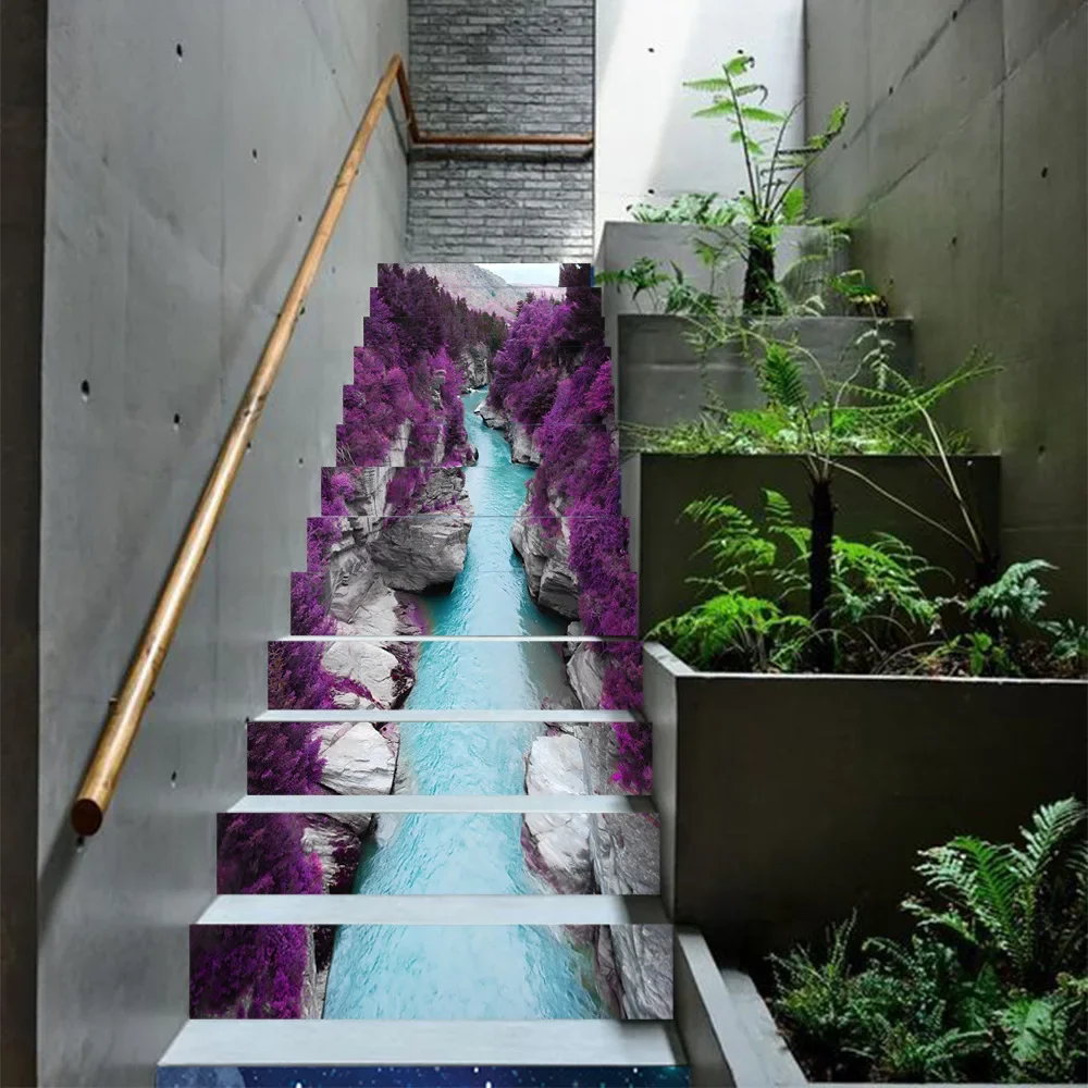 PVC Waterproof Self-adhesive Personalized Stairs Sticker Home Decoration Mural DIY Floor Beautification Stairs Sticker floor stickers sticker decoration