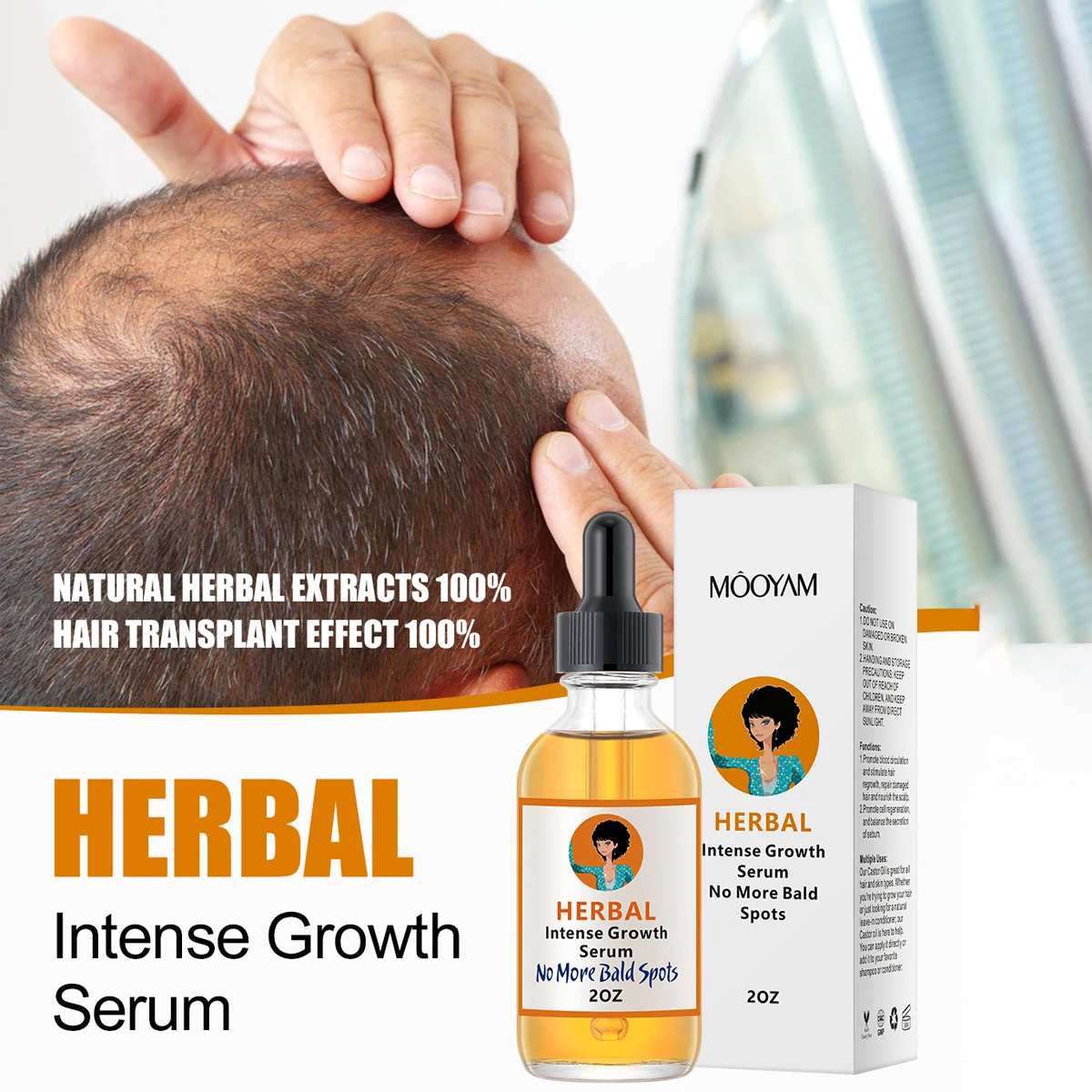 

60ml Herbal Intense Hair Growth Serum Anti Hair Loss Treatment Fast Growing Repair Damaged Nourish Hair Growth Essence Oil