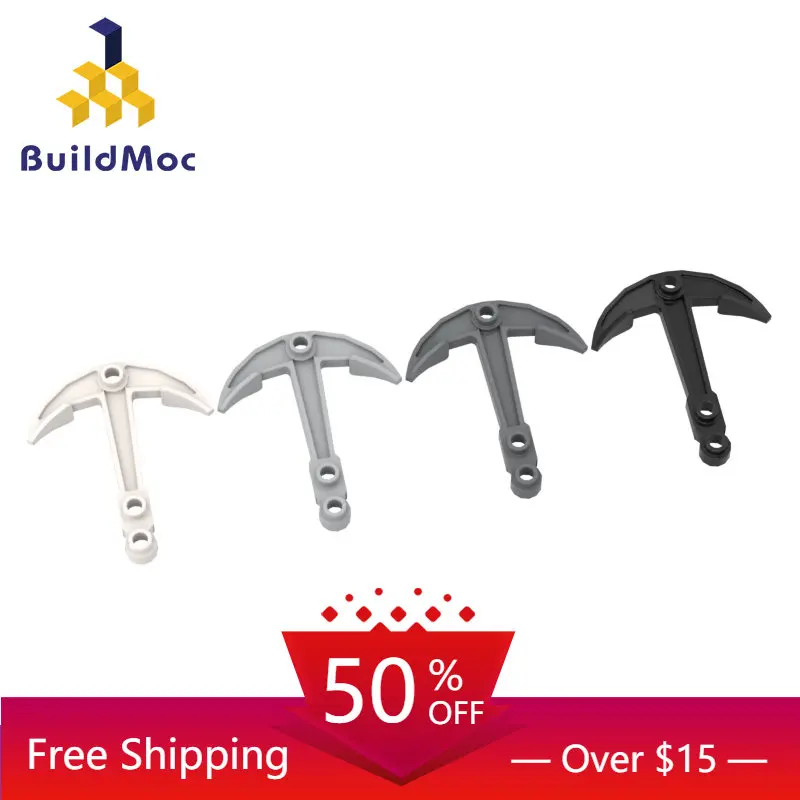 

10PCS MOC Bricks 95354, 28979 5.9 x 4.9 x 0.9 Anchor-two top holes For Building Blocks Parts DIY Constructio For Children