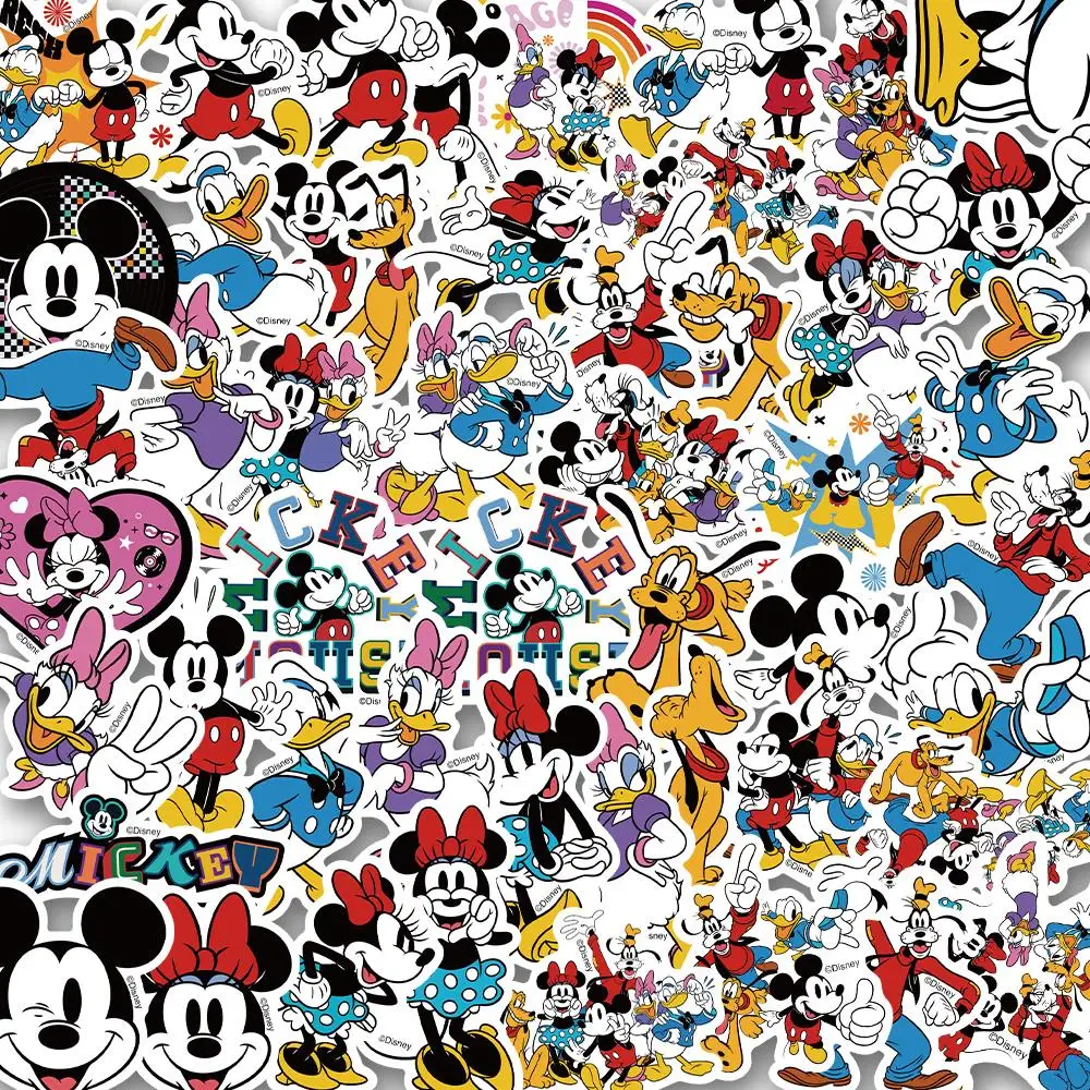 

52PCS Disney Creative Mickey Cute Decorate Stickers DIY Helmet Water Bottle Laptop Phone Skateboard Travel Cartoon Sticker Toy