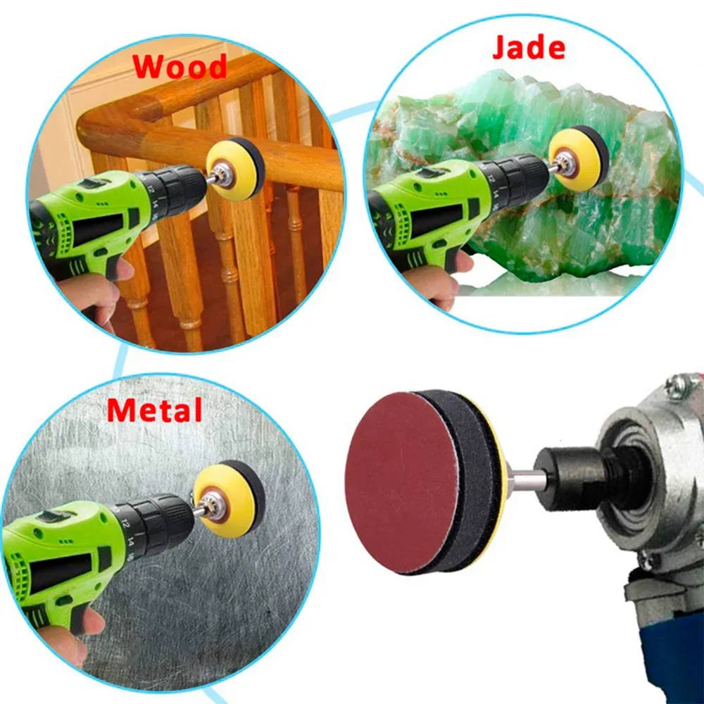 120/240pcs Sandpaper Sanding Disc Set 50mm+Loop Sanding Pad with 3mm Shank for Polishing Cleaning Tool 80-3000 Grits