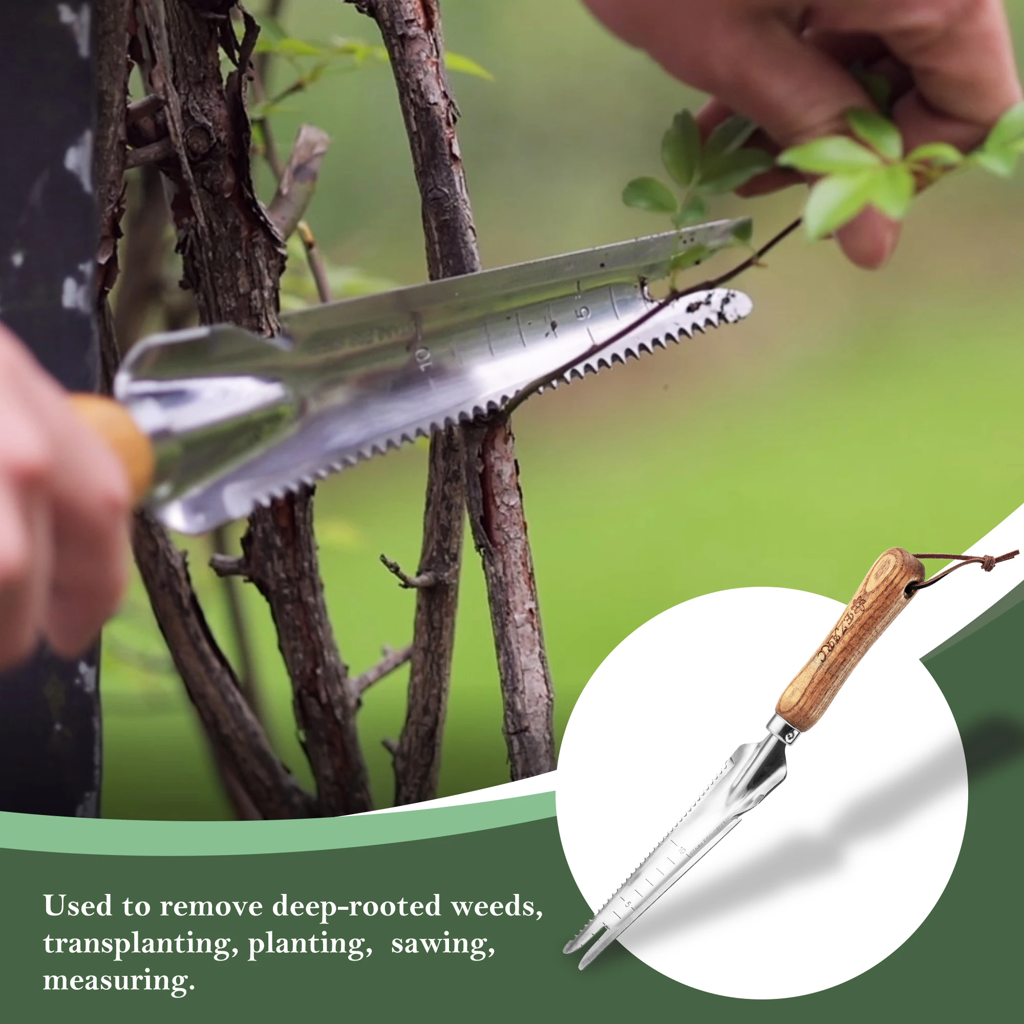 EZARC Gardening Hand Weeder, Weed Digger Fork for Garden 5-in-1 Small Garden Hand Tool with Weeding Fork for Multi Gardening Use