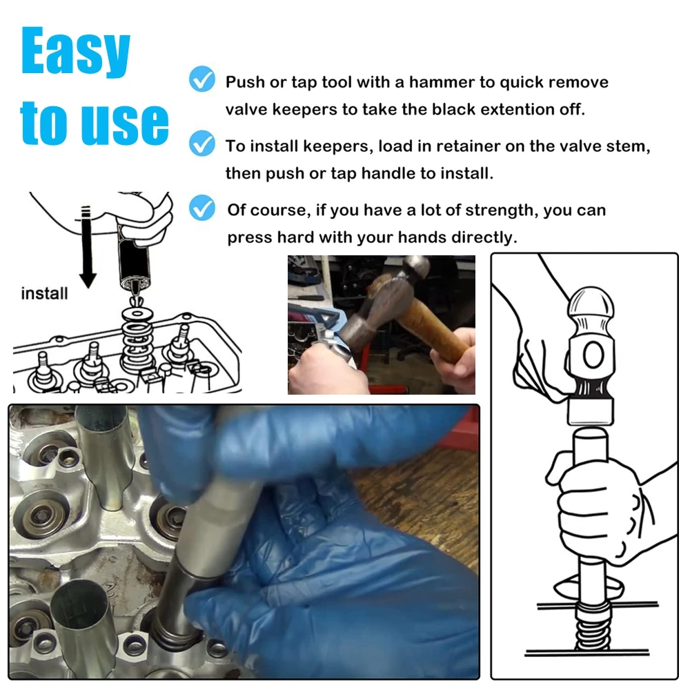 36050 Valve Keeper Remover and Installer Kit Retainer Removal Tool Valve Spring Compressor For 4.5 to 7.5mm 5/16" to 3/8"