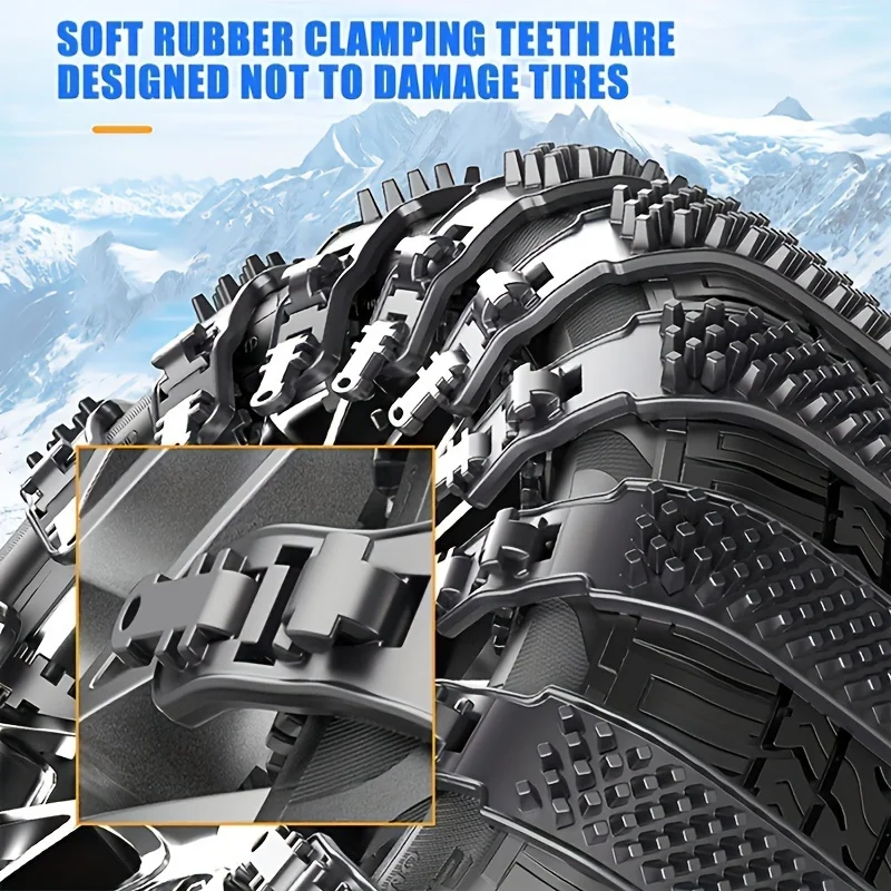 8pcs Durable Snow Chains Set-Unbeatable Traction, Frost-Resistant Tire Links for Winter Off-Road Adventures