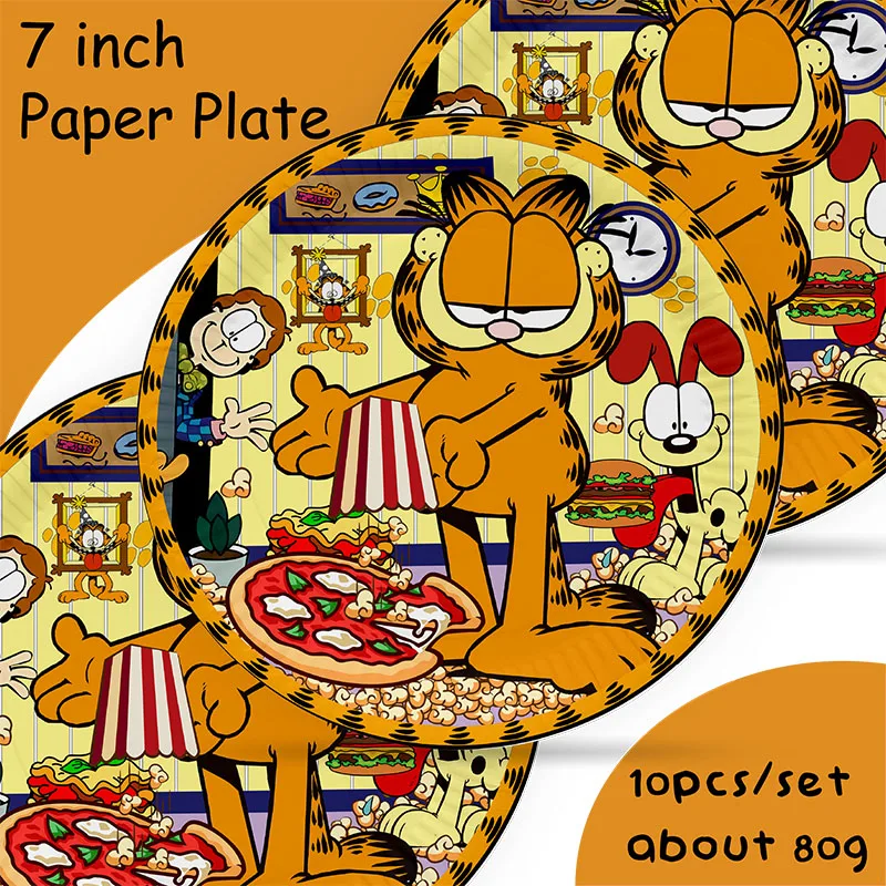 Description Picture 4 of itemGarfielde Cartoon Cute Birthday Party Supply Tableware Decoration Kid Gift Boy Balloon Cake Topper Banner Baby Shower Home Decor