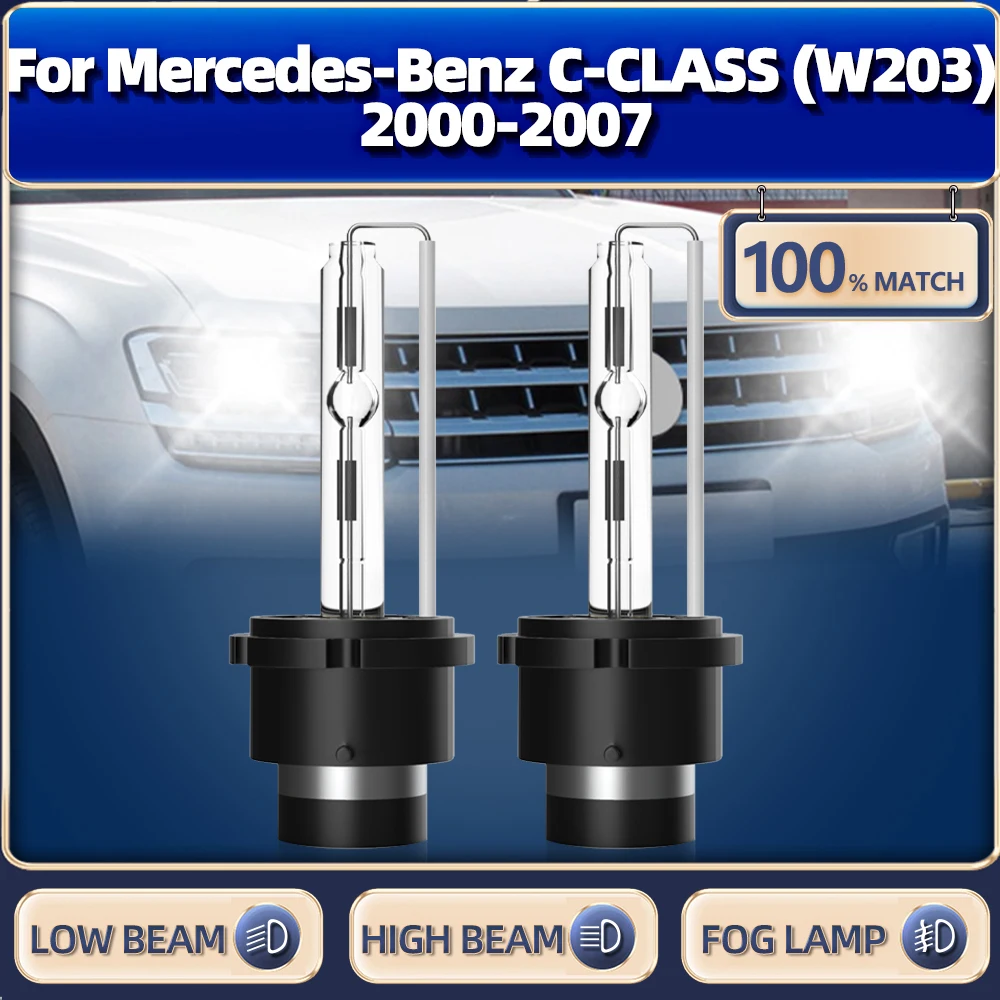 

2Pcs HID Xenon Headlamps Bulbs 35W 20000LM Car Headlight 6000K For Mercedes-Benz C-CLASS (W203) 2000-2003 2004 2005 2006 2007