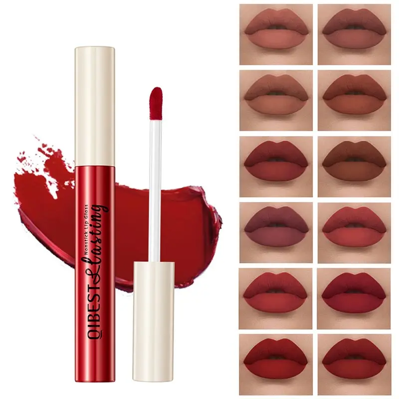 

Non Stained Cup Liquid Lipstick Long Lasting Velvet Matte Lip Gloss Matte Brown Red Waterproof Lip Glaze Tint Makeup Cosmetic