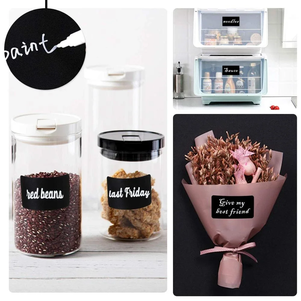 Label Stickers Jars Labels Erasable Chalkboard Label Waterproof Sticker Craft Kitchen Blackboard Sticker Bottles Tag Marker 120pcs/roll