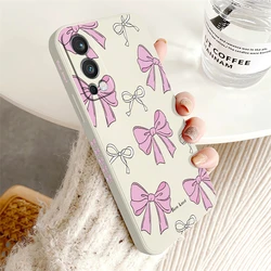 Charming Pink Bow Silicone Phone Case - Soft Shockproof Cover for Nord N20 5G (White-374)