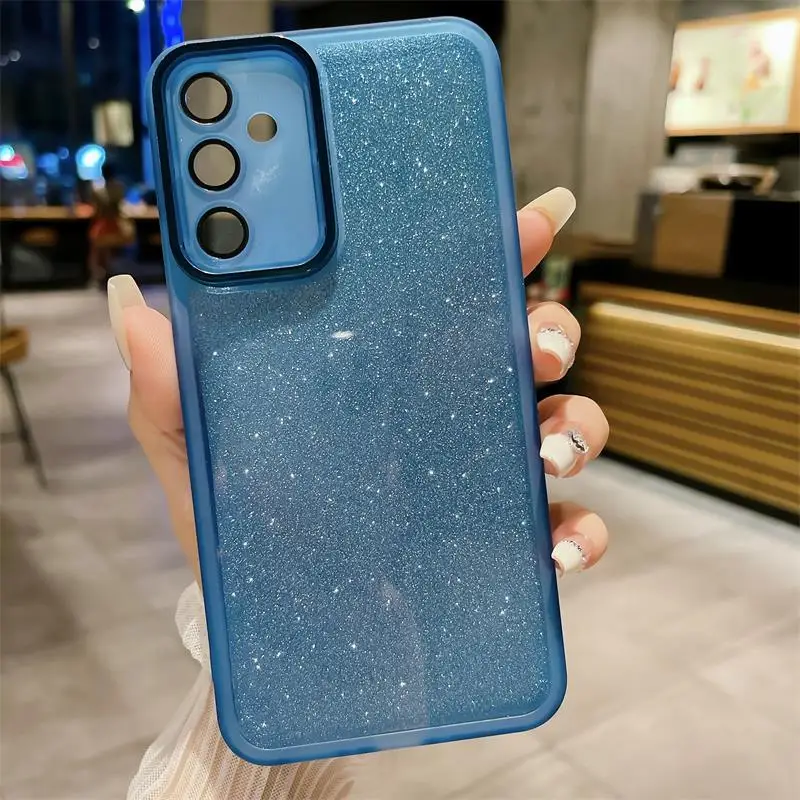 Coque de protection d'objectif à paillettes pour Samsung Galaxy A34, A21S, A20, A30, A54, A10, A10S, A12, A13, A14, 4G, 5G, A04E, A03, A23_voghion.com