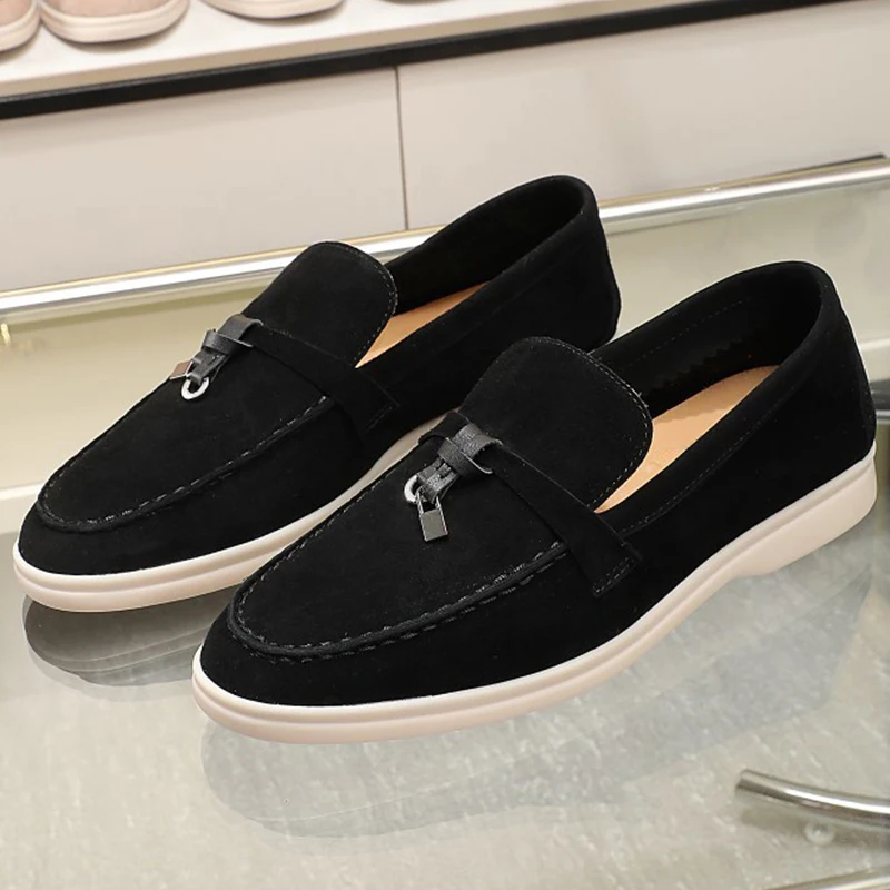 

Classic Style Women Loafers Autumn New Low-key Luxury Round Head Leisure Shoes Lightweight Comfortable Lovers Casual Shoes