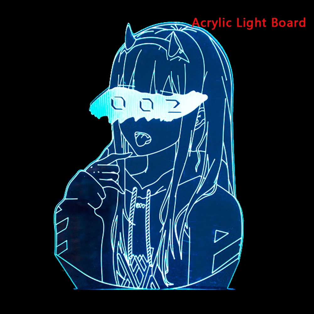 3d night light Anime Zero Two 3D Acrylic Board LED Night Light Cartoon USB Illusion Lamp Bedroom Kid Manga Gift Franxx Acrylic Board best night light Night Lights