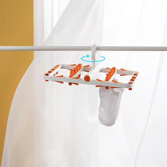 Összecsukható 24 Peg Szélálló Ruha Akasztó Szárító Mosó Vonal Airer Ruharuhák Fehérnemű Zokni Nadrág Háztartási Tároló Kiegészítők - Image 3