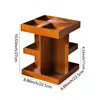 1Pcs Rotating Cosmetics Storage Rack, Wooden Retro Desktop Rotating Rack, Multi-Layer Cosmetics Storage Box, Multi-Functional Storage Rack, Wooden Multi-Layer Perfume Display Rack 5
