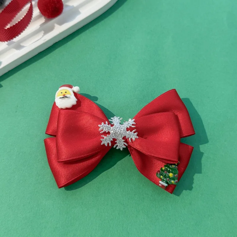 Christmas Style Bow, Sweet Princess Side Bangs, Cute Snowflakes, Santa Claus Hair Accessories, Creative Interesting Decorations