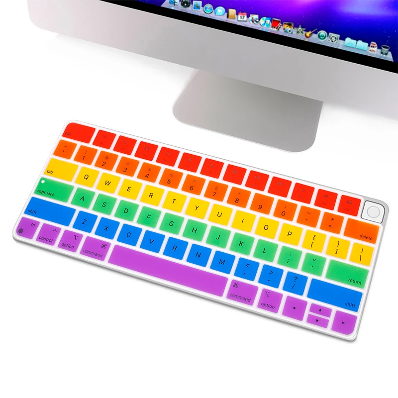 Hrh Per Apple Magic Wireless Keybord Cover (2021 Release) A2450 A2449 Imac Keyboard Stickers Protector Rainbow Cover In Silicone Us
