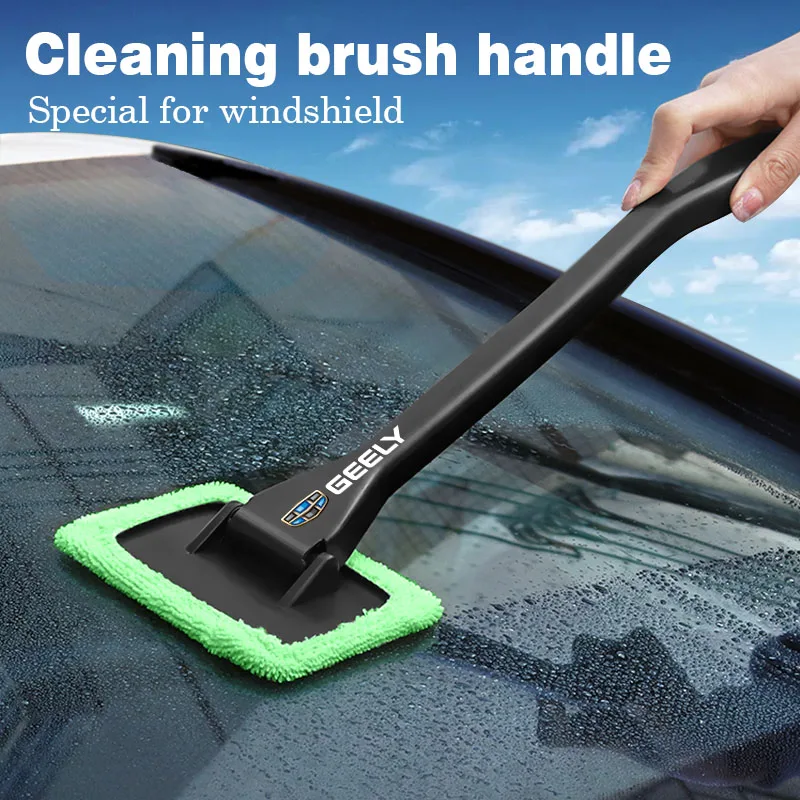 Microfiber Car Window Cleaner Long Handle Washable Brush