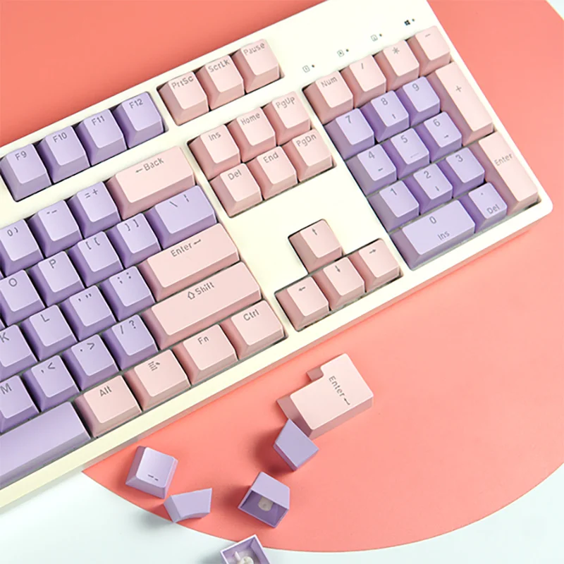 Abs Contraste Cor Keycaps para Teclado Mecânico Transmissão Duplo Tiro 108 Chaves Oem 61 87 104 Iso Layout Ansi