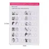 12Pcs Nail Art Training Card Reusable Nail Design Practice Sheet Fingernail Pattern Template Exercise Book Manicure Drawing Tool 6