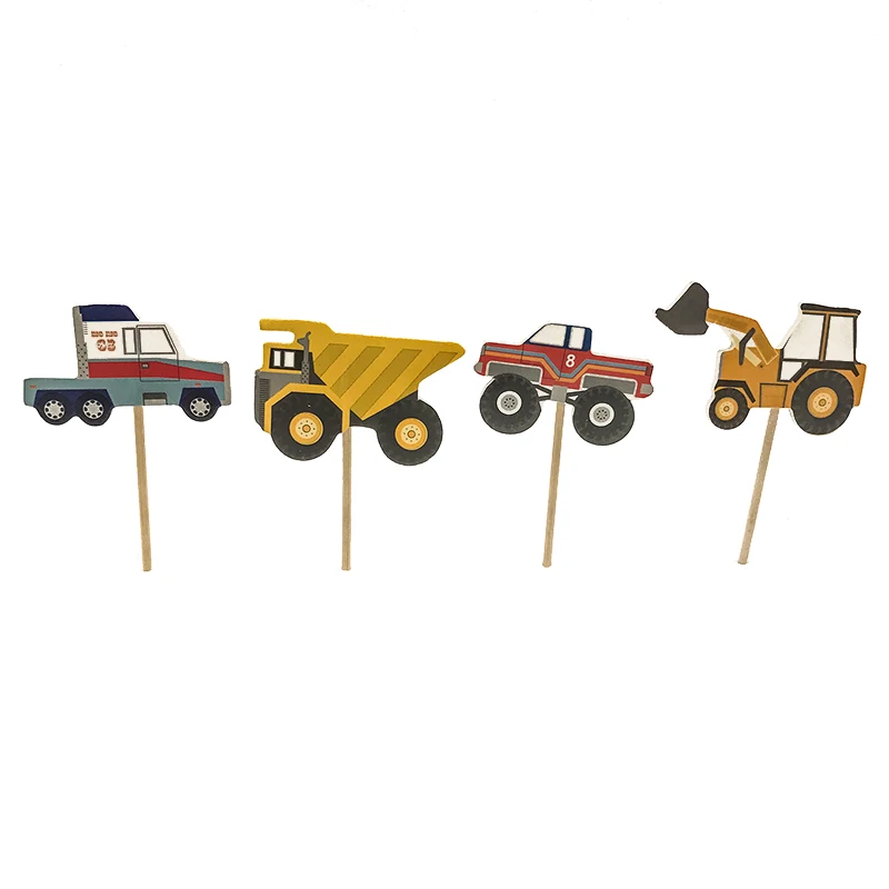 Construction Vehicle Cupcake Toppers Party Decorations 24pcs,birthday party supplies,cake topper,cake decorations,cake toppers,party decorations
