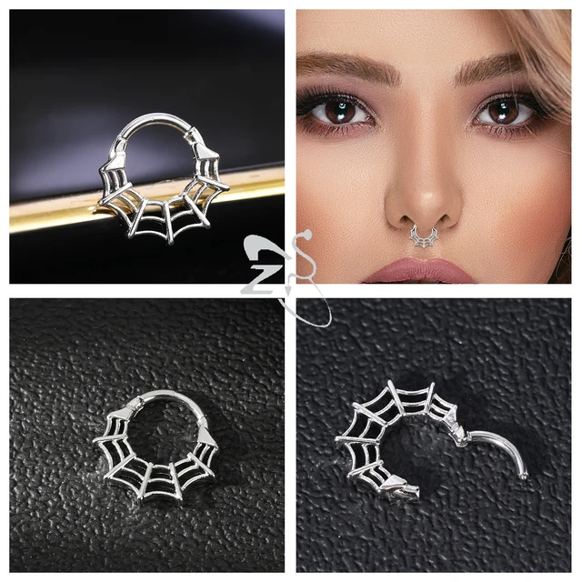 Nose Rings For Men 16G Black Devil Septum Ring 10mm Stainless