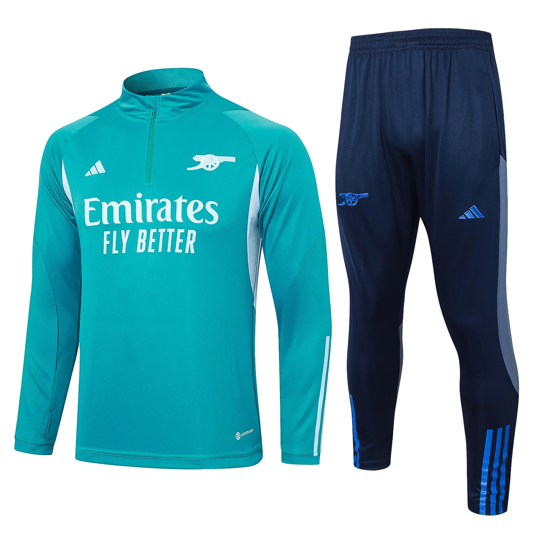 Adidas Soccer Jerseys Men Embroidered Breathable Durable Athletic Long-sleeved Sportswear Training Suit Green and Black