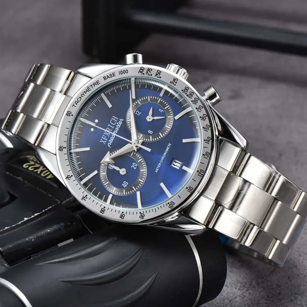 

2023 Original Brand Watches for Mens Business Classic Automatic Date Watch Luxury Full Stainless Steel Chronograph AAA Clocks