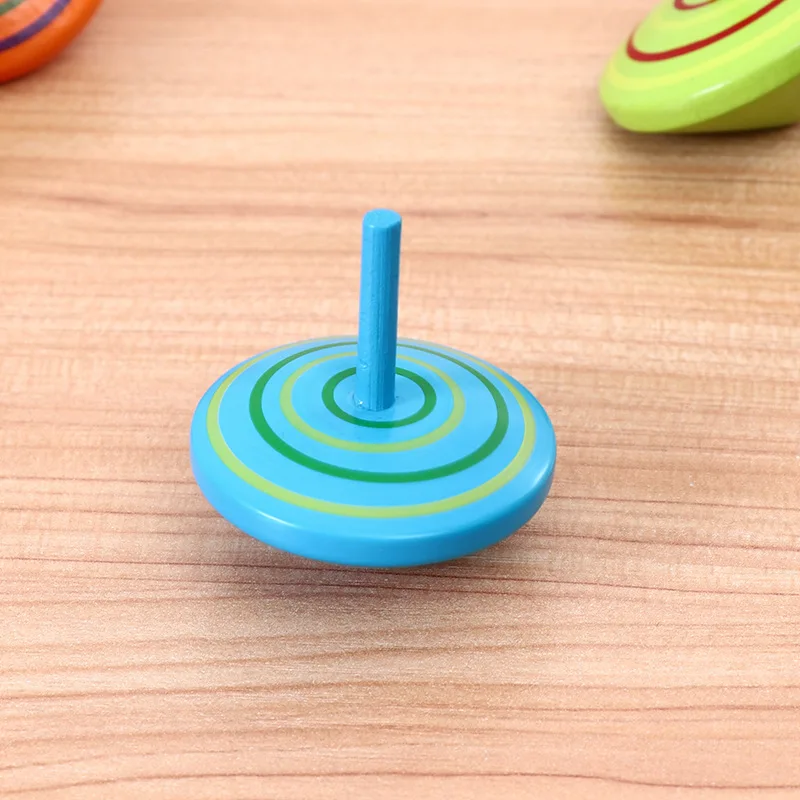 Colorful Stripe Wooden Gyro Toys for Boys Girls Birthday Gifts Funny Desktop Spinning Top Kids Adult Relief Stress Games 4Pcs spinning top toy battle top toy battle tops gyro toupie gyroscope toy