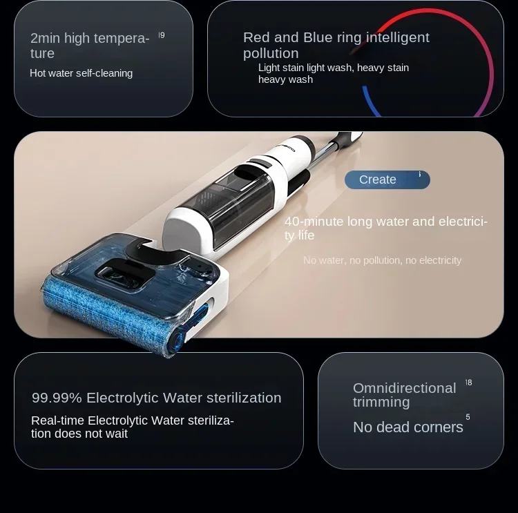 TINECO Stretch washing machine Household appliances suction and drag washing floor one lying lithograph cleaning machine 4