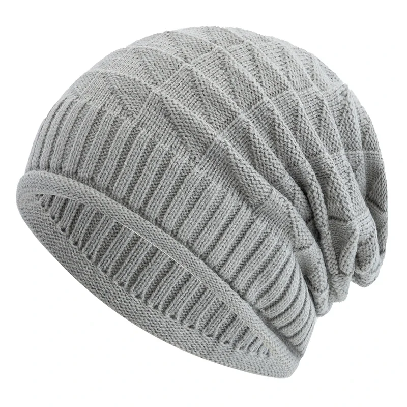 Hot Sale Long Size Winter Hat Casual Street Autumn Daily Beanies For Women Solid Bonnet Cap