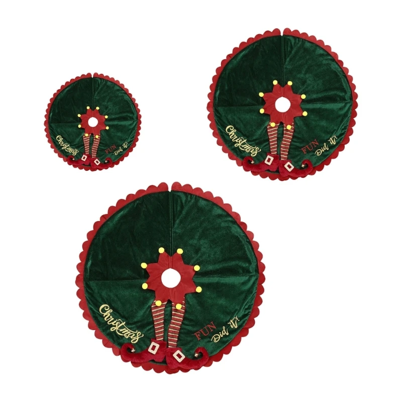 

Christmas Tree Skirt 3D Elf Mat XmasTree Skirts Indoor Outdoor Tree Foot Cover