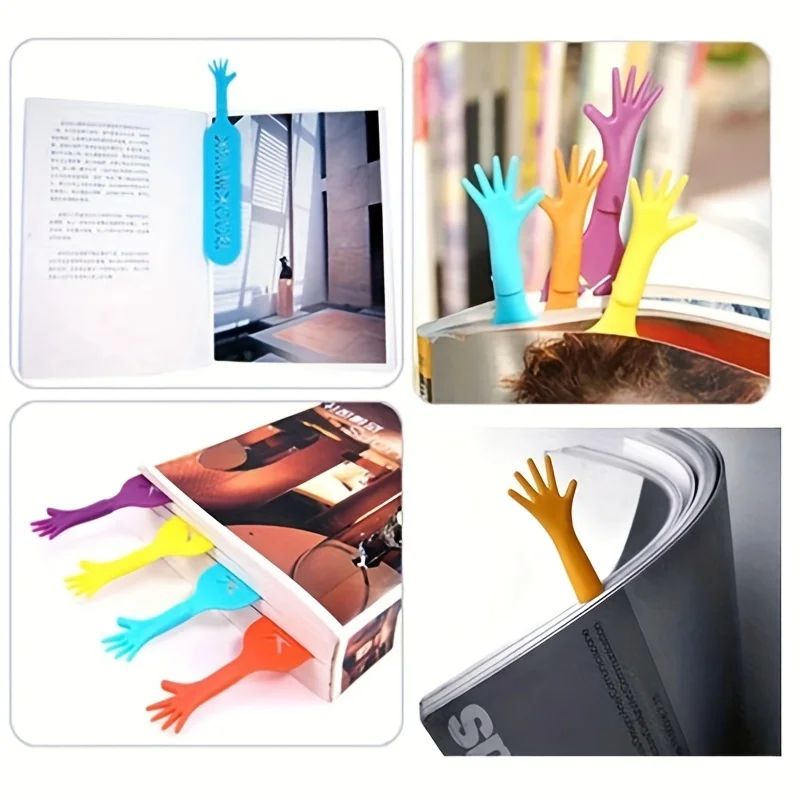 4-Piece Finger-Shaped Bookmarks Colorful Fun Educational Tool for Readers Student Gifts School Supplies