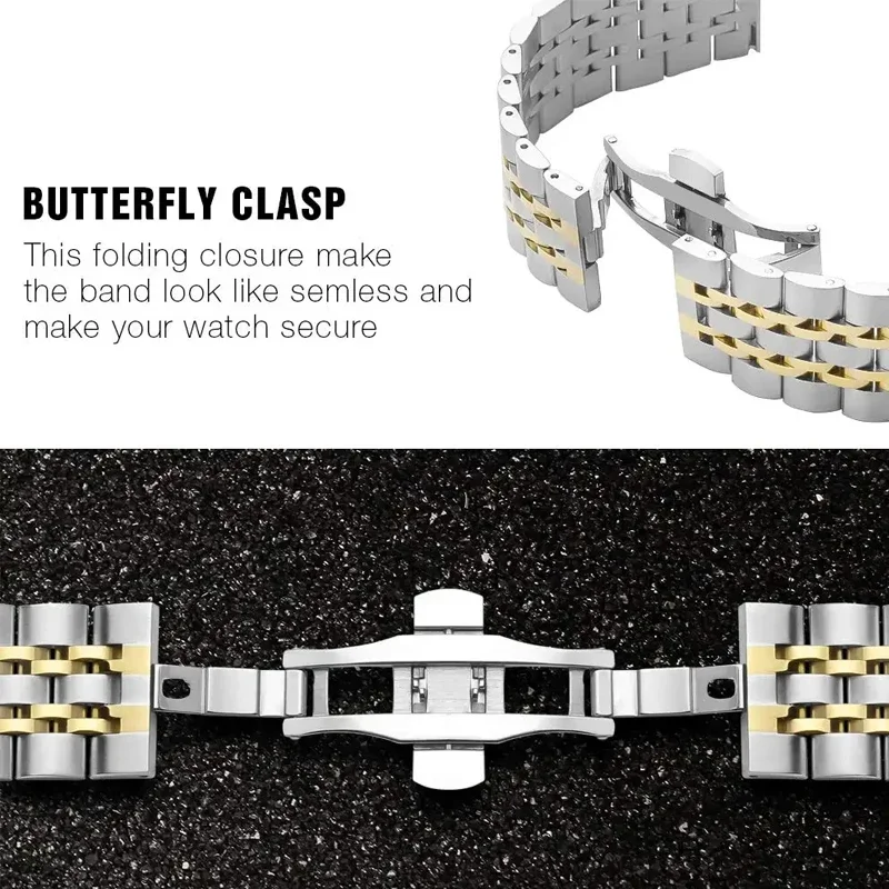 حزام من الفولاذ المقاوم للصدأ لساعة سامسونج جالاكس...