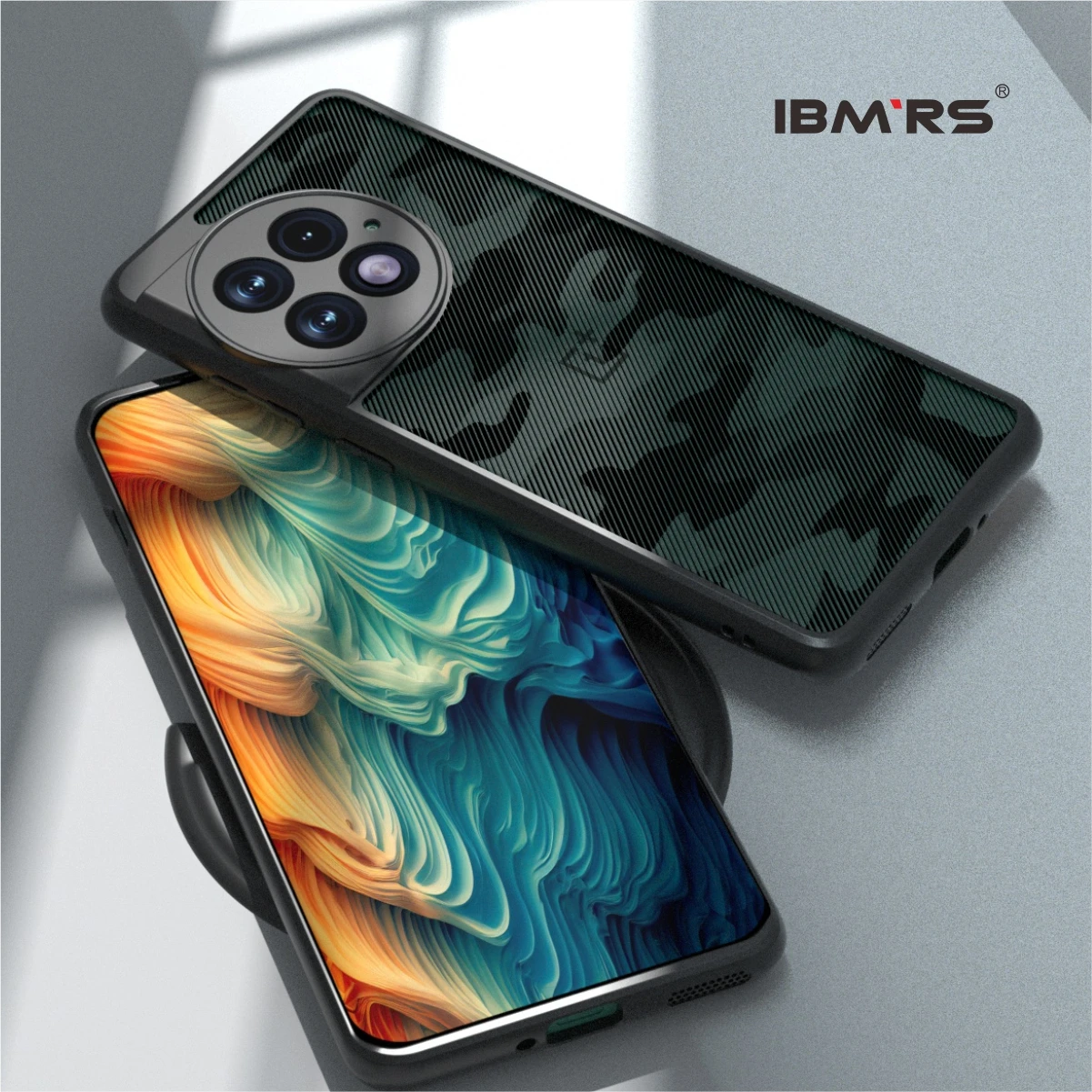 

IBMRS [Anti-Scratch Dual Coating] Compatible with OnePlus Ace 2 Pro Case , camo Clear Hard Back Shockproof Protective Cover