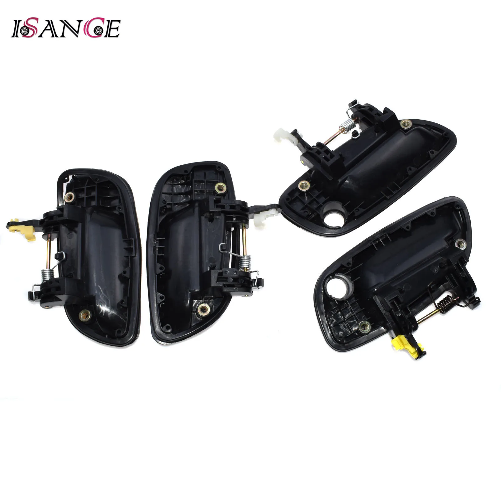 현대 엘란트라용 외부 문짝 핸들 및 인테리어 핸들 레버 및 프레임 베젤 트림, 전면 후면 왼쪽 오른쪽, 2.0L 2001-2006 블랙