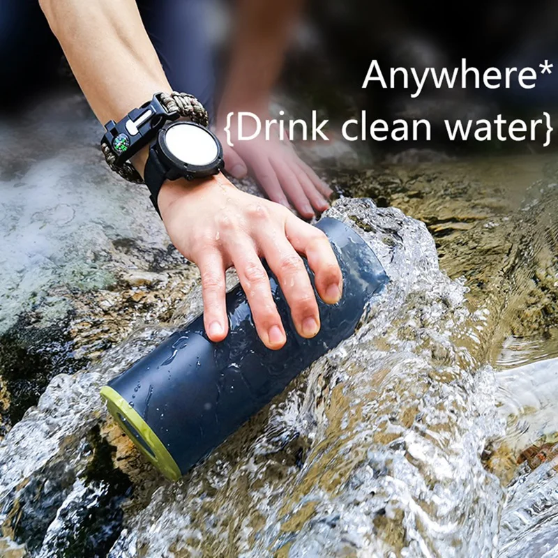 Water Purifier Bottle With Filter For Hiking, Camping, Survival, Travel-ABS Material, Portable Outdoor Water Filter-N58