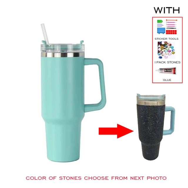 Bling Rhinestone Stanley Tumbler -   Cute coffee cups, Rhinestone cups,  Diy cups