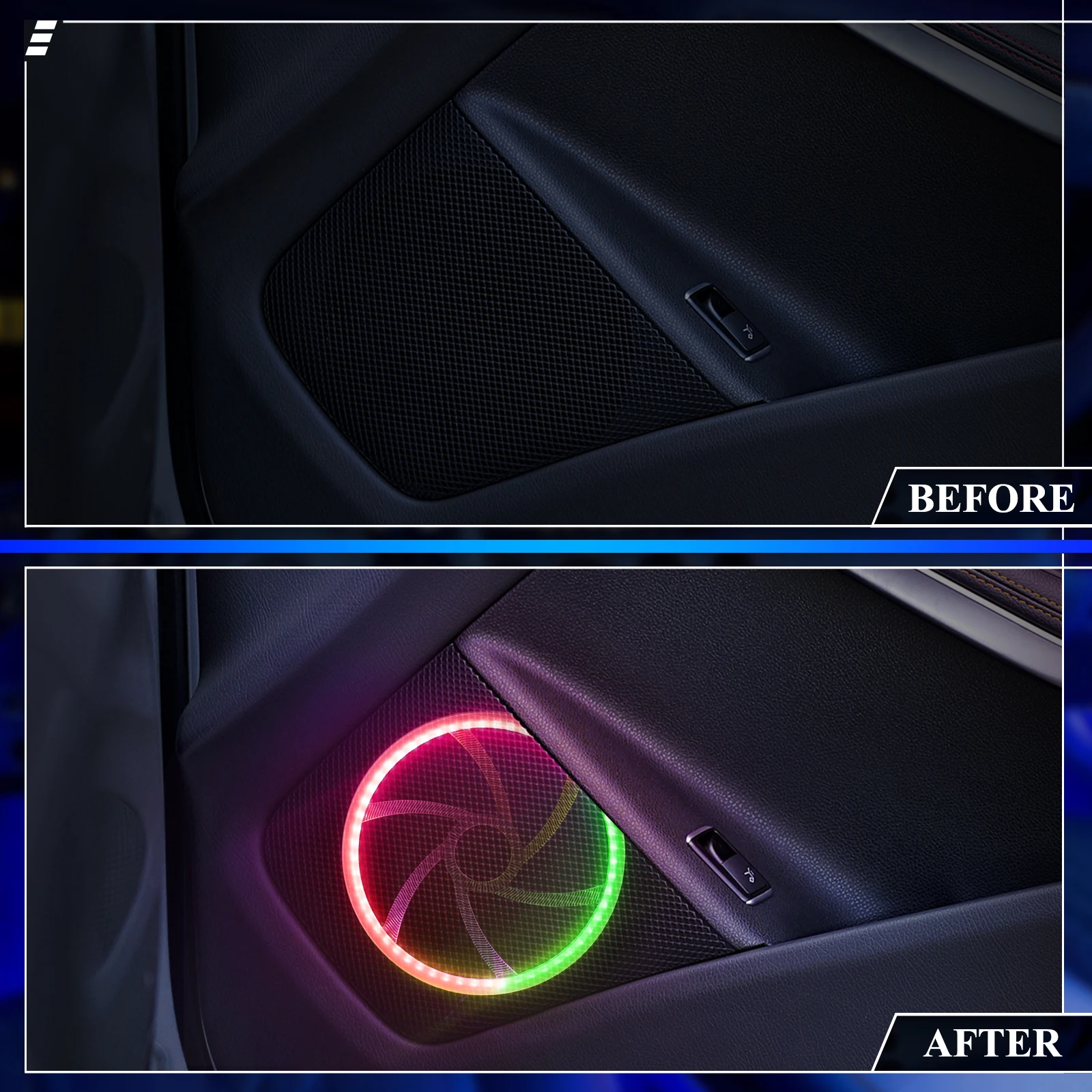 5,9 дюймовый симфонический RGB автомобильный окружающий гудок, Женская звуковая бленда, 64 цвета, украшение интерьера, атмосферные лампы, аксессуары для управления приложением
