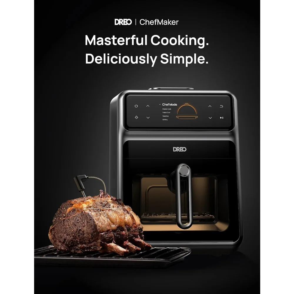 Smart Air Fryer Cooker with Cook probe, Water Atomizer, 3 professional cooking modes, 6 QT,Stainless Steel 2