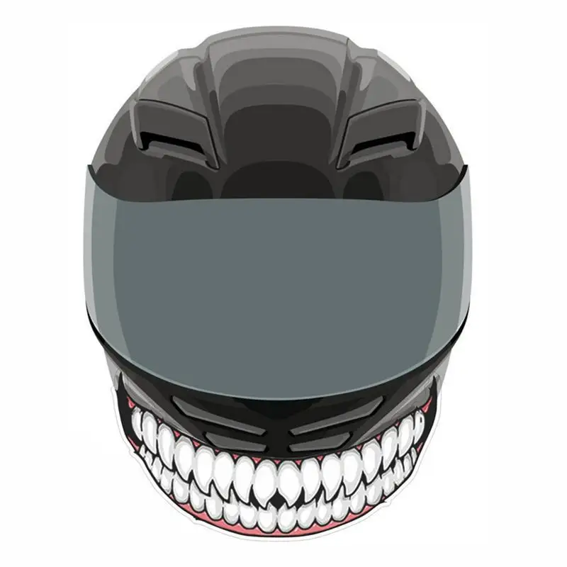 Motorcycle Hat Stickers Evil Smile Large Mouth Self Adhesive Hockey Hat Sticker Funny Car Accessories Vehicle Sticker Decoration