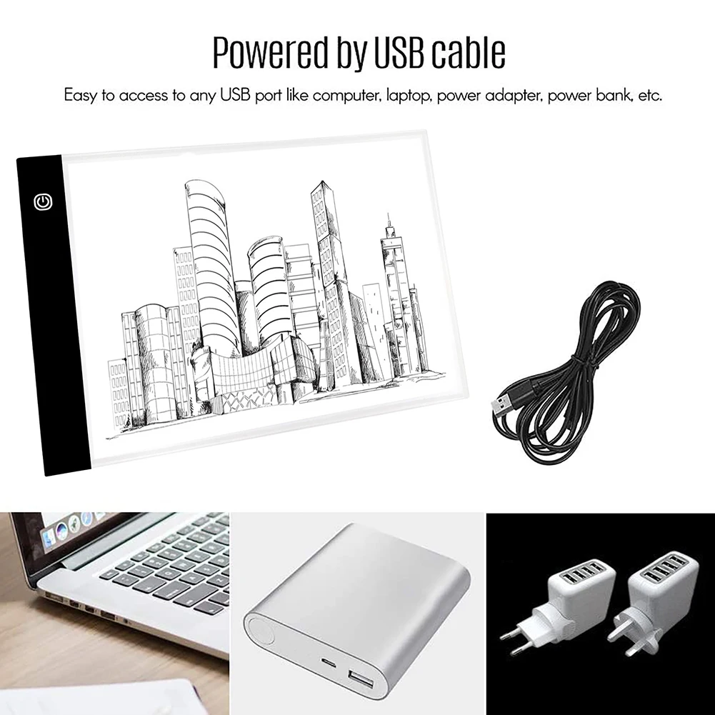 밝기 조절 LED 복사 드로잉 태블릿, A3 복사 드로잉 보드, 초박형 그래픽 아트 라이트 패드, USB 전원, 문신 드로잉 및 스케치용