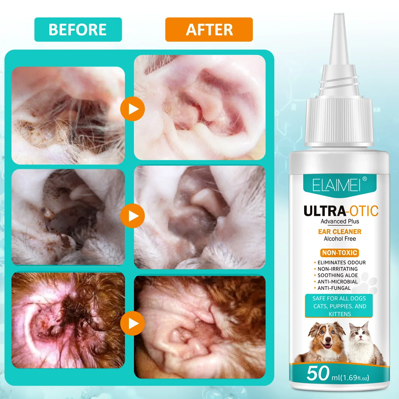 Pet Ear Cleaner 50ml For ELAIMEI pet ear cleaner