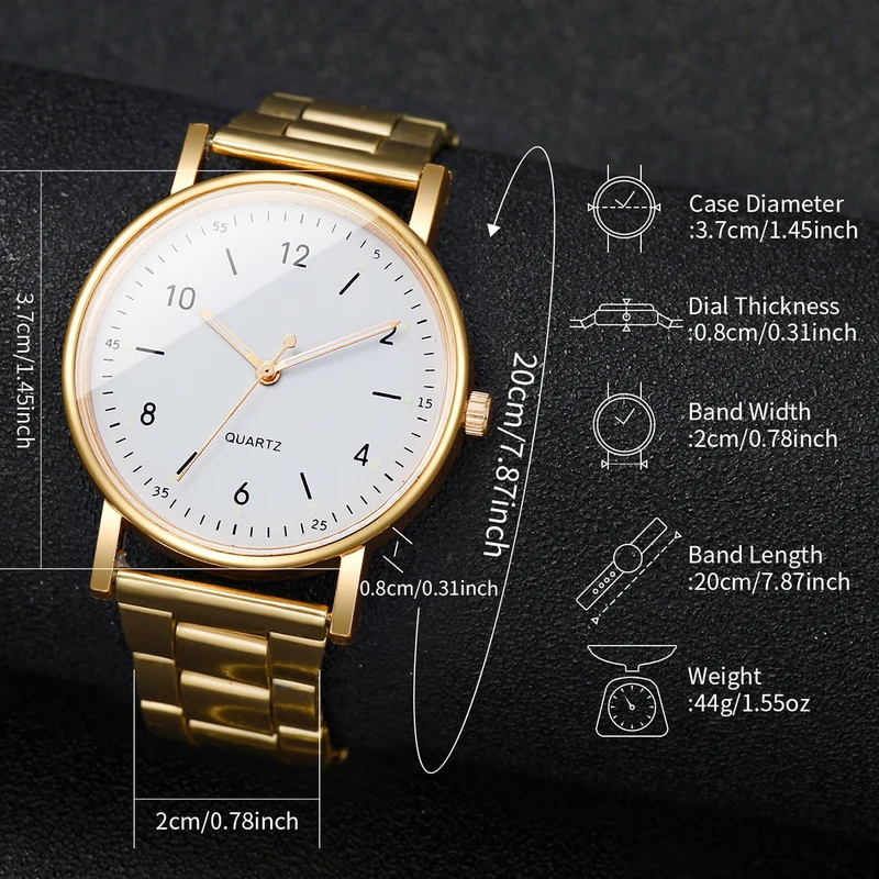 2 4PCS Arabic Dial Women Watches Simple